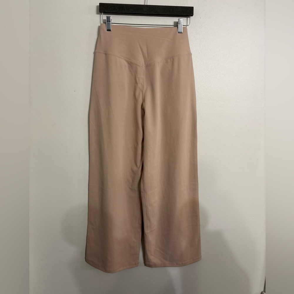 esoft Wide Leg Pants soft blush Size SMALL High Waisted Yoga Work   Pants NEW - Picture 6 of 7